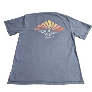 Johnnie O TShirt Mens Medium Blue Sunset Graphic Short Sleeve Casual Surf Resort